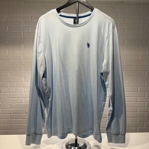 U.S. Polo Assn. Long Sleeve Shirt Mens XL Blue Embroidered Logo Casual